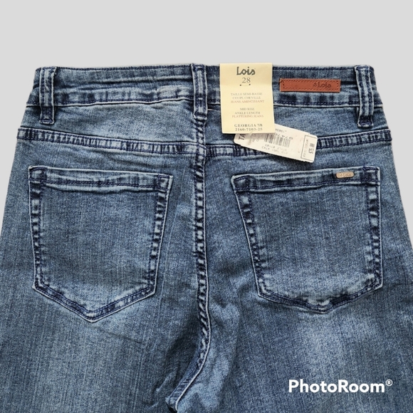 Lois Georgia Skinny 7/8 Mid-Rise Indigo Blue Jeans in a 28 - Picture 5 of 7